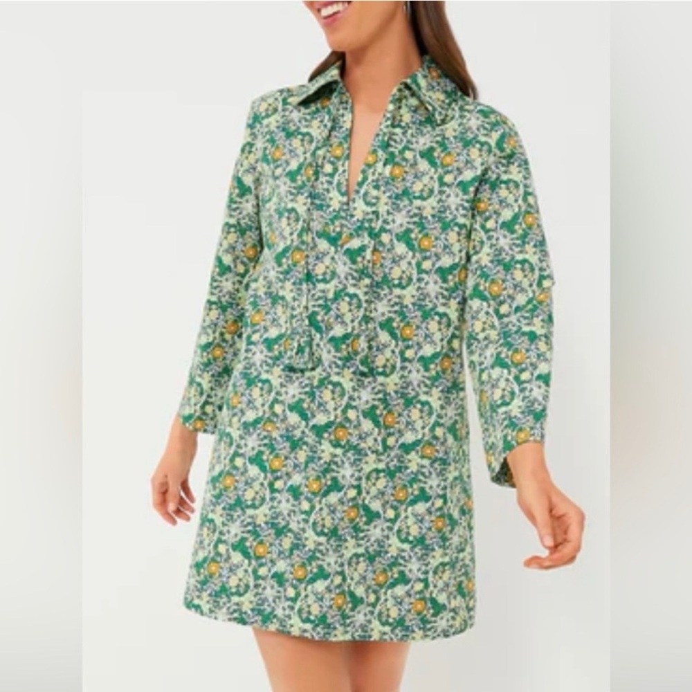 Hyacinth House Green Carrington Long Sleeve Mini Dress XS